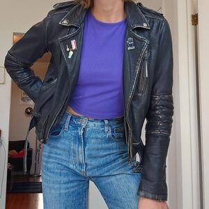 Leather moto jacket